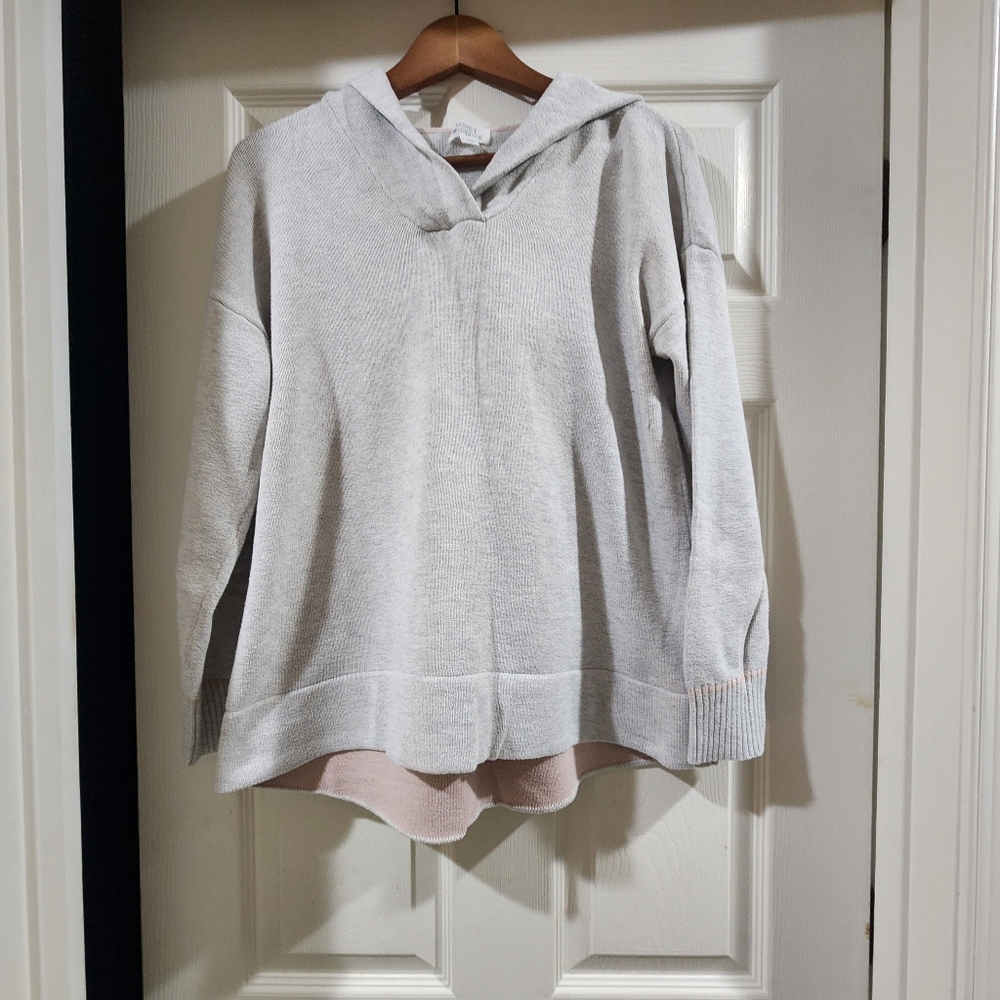 Market & Spruce Light Gray Hooded Sweatshirt